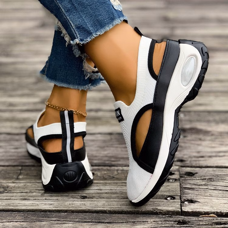 2026 fashion woven womens shoes wedge sandals for women breathable mesh sneakers mesh summer casual soft sole thick sole sports sandals womens outdoor jogging daily breathable mesh women shoes Product details 7