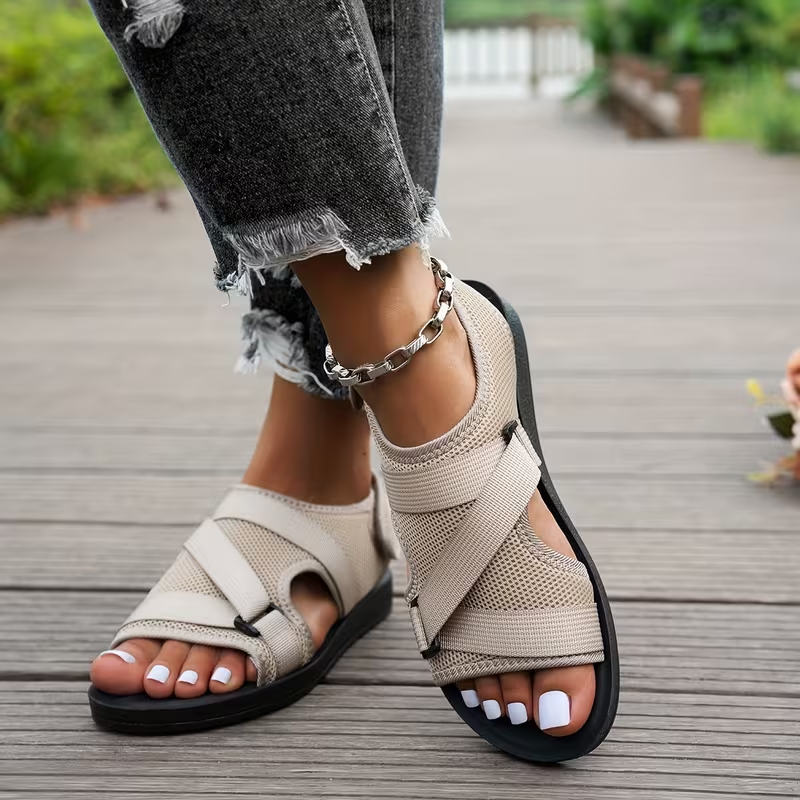 Breathable Mesh Cross Strap Comfort Sandals for Women