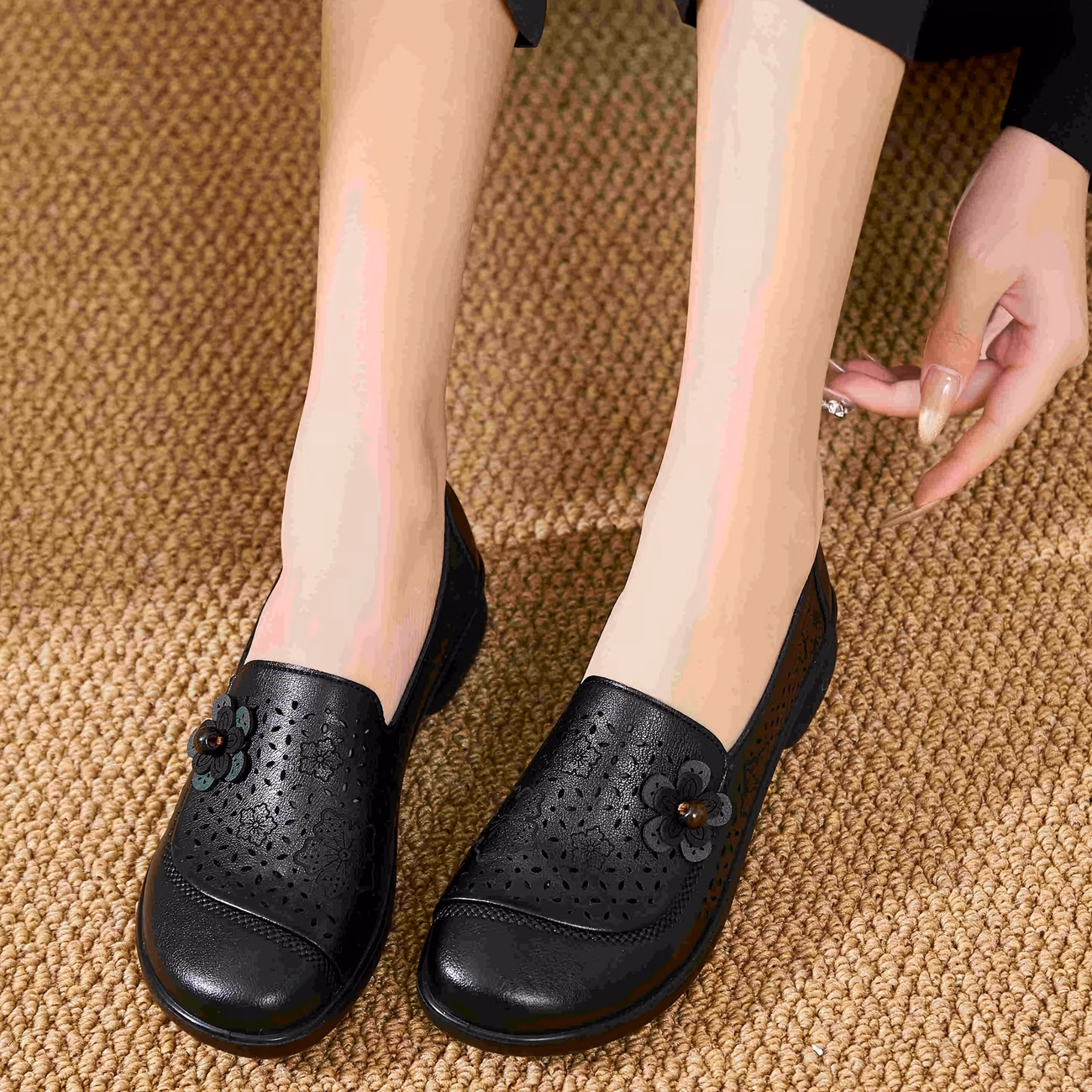 comfortable and breathable flat shoes for middle aged and elderly women featuring a wide fit   and non slip design women shoes Product details 6