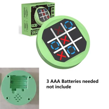 4 in 1 Electronic Tic Tac Toe Game, Portable Handheld Puzzle Game Console, Travel Games for Kids & Adults, Educational and Memory Growth Board Games