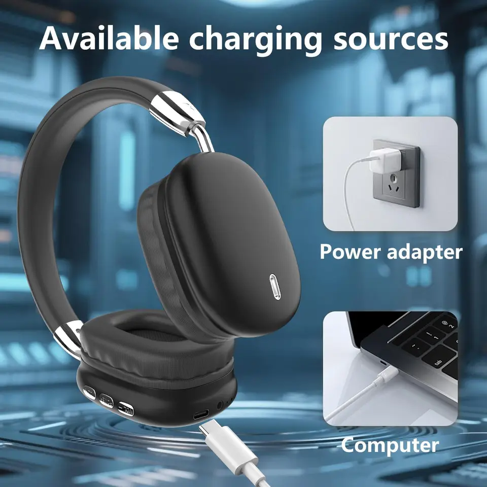 B36 Wireless Bluetooth 5.3 Over-Ear Headphones with ANC Noise Cancelling 8H Playtime Ergonomic Design HD Microphone Foldable