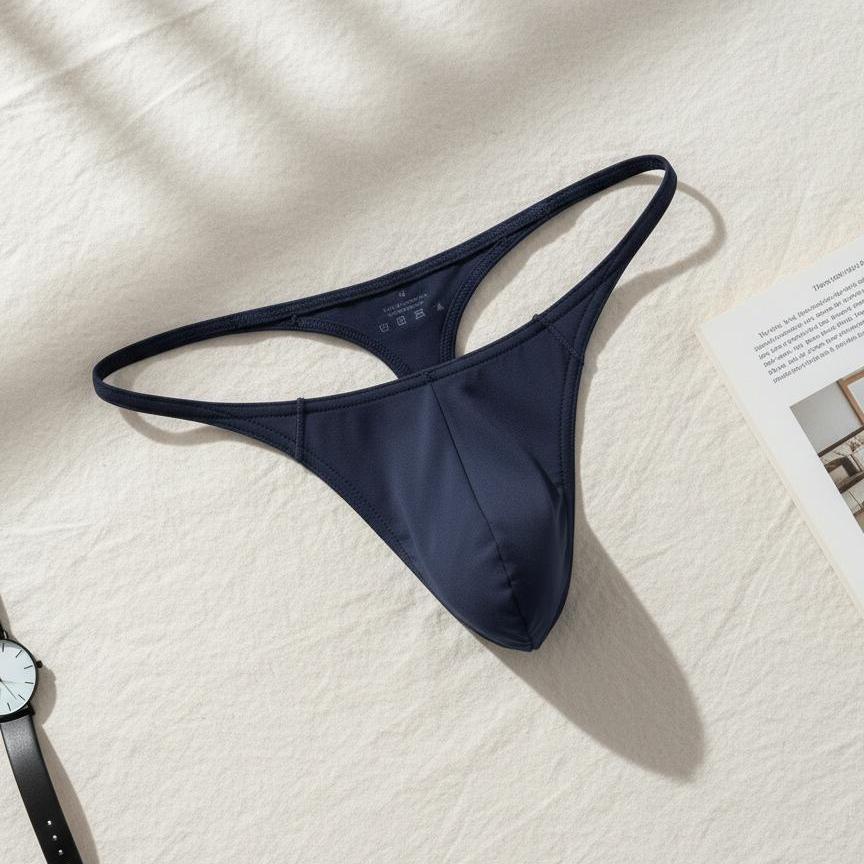 Low Rise Seamless Thong with U Contour Pouch and Wide Elastic Waistband