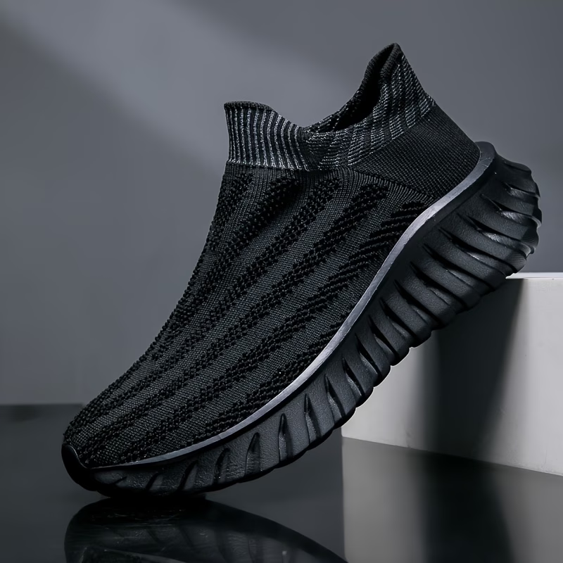 Knit Slip On Sock Sneakers With Textured Sole