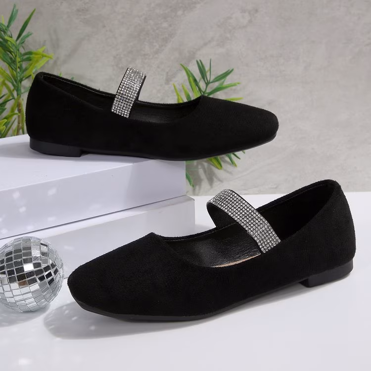 2026 new french square toe     ballet shoes black single shoes versatile   work shoes soft sole lightweight casual flats women shoes Product details 7
