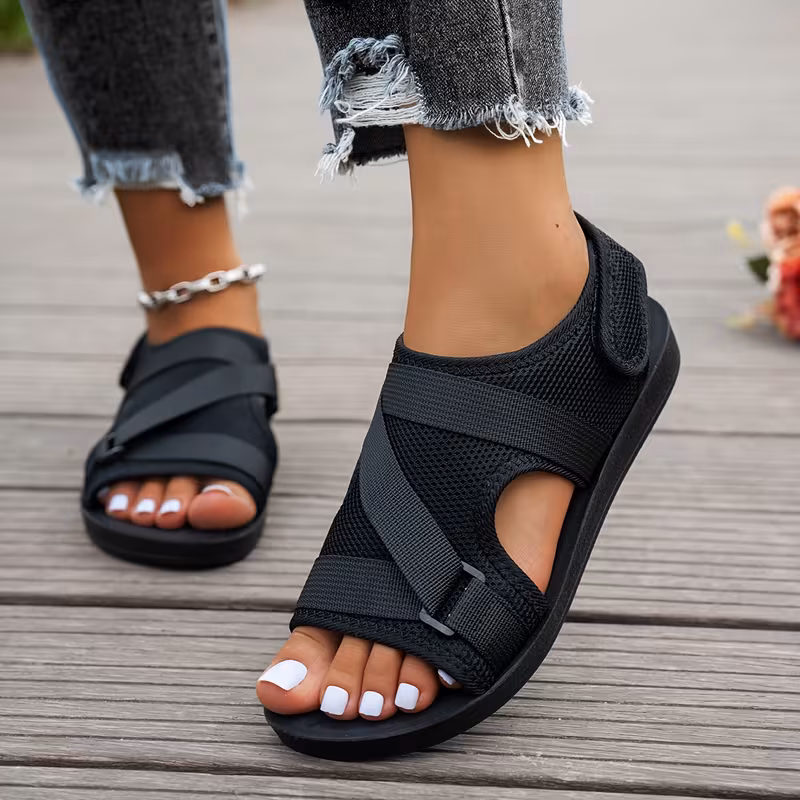 womens mesh breathable summer sports sandals with webbing and decoration casual fashion versatile vacation beach   lightweight casual round toe soft sole comfortable slippers women shoes Product details 4