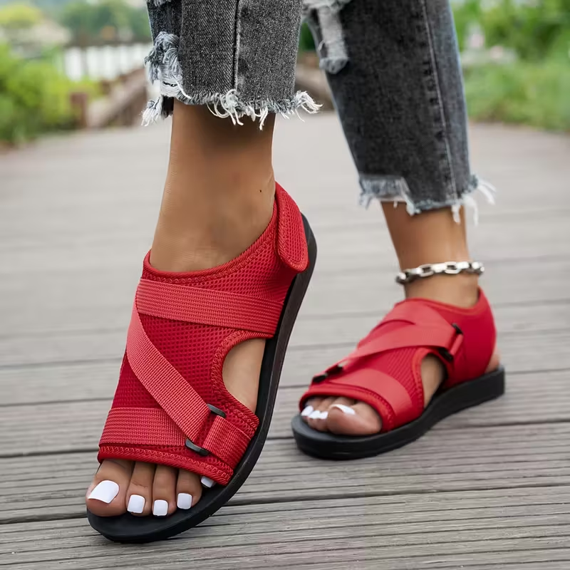 Breathable Mesh Cross Strap Comfort Sandals for Women