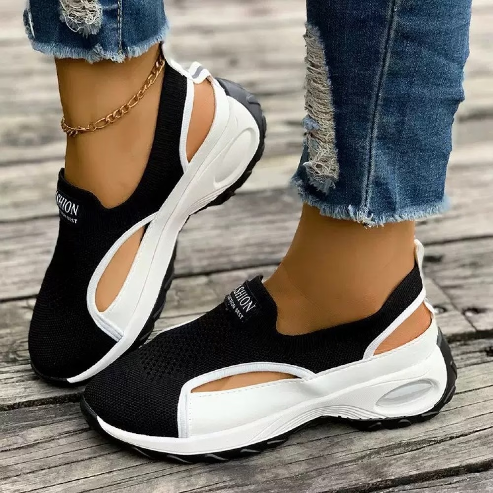 Breathable Mesh Slip-On Platform Sneakers