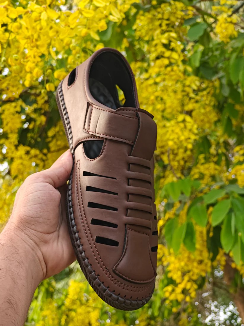 Genuine Leather Sandals with Adjustable Strap