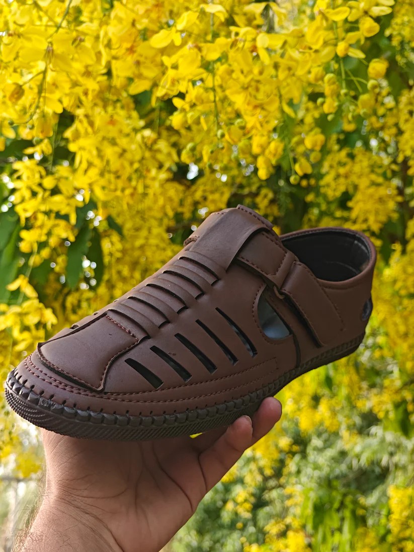 Genuine Leather Sandals with Adjustable Strap