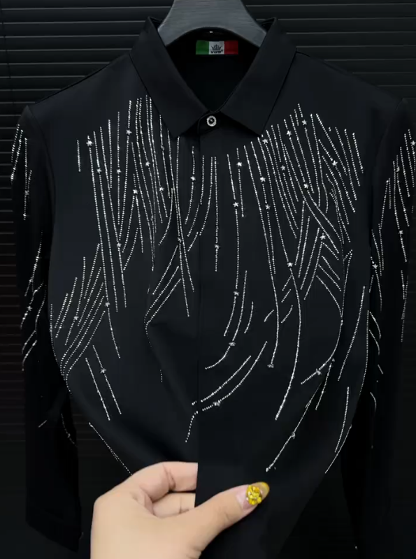Midnight Raindrop Rhinestone Shirt