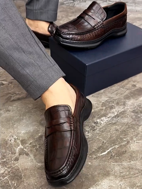 CrocEmboss Leather Loafer