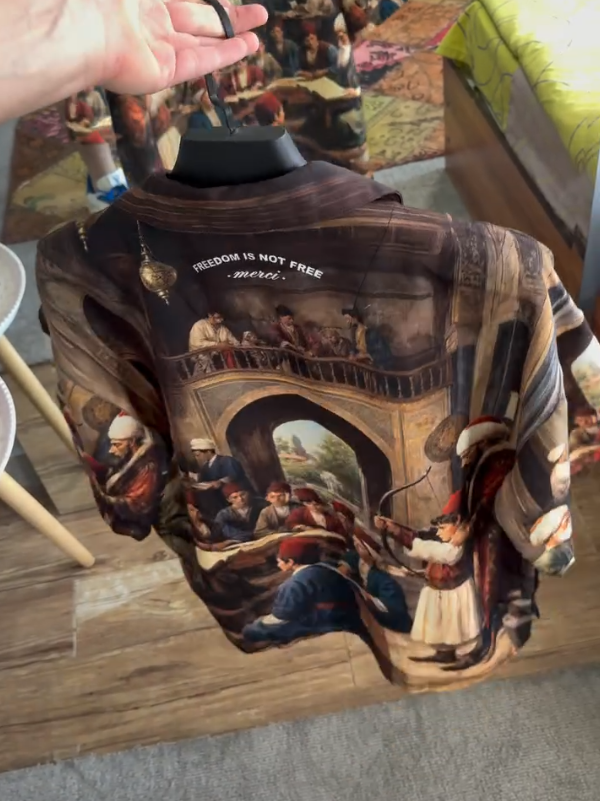 Vintage Art Print Camp Collar Shirt Relaxed Fit