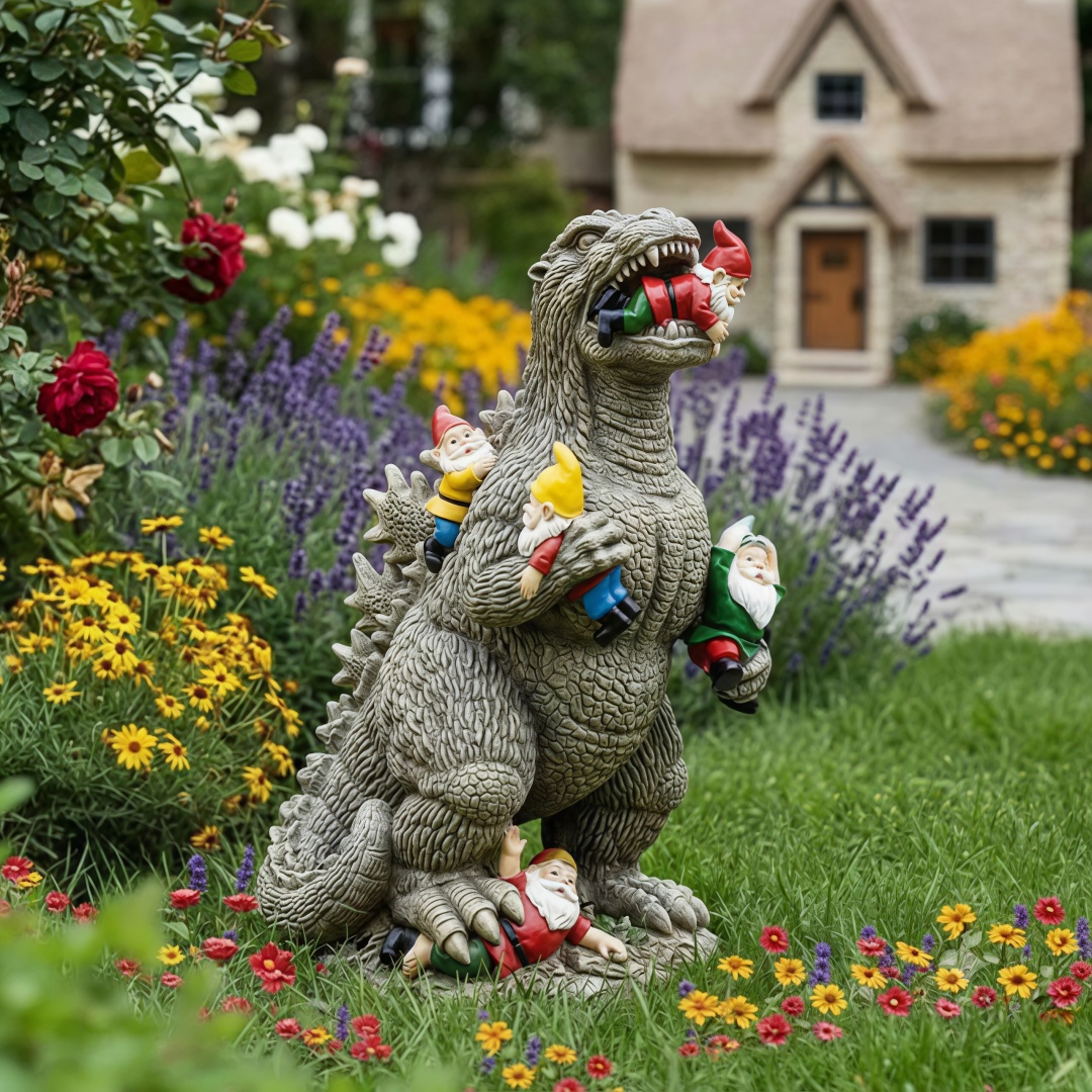 Godzilla vs. The Garden Gnomes: An Epic Lawn Battle for the Ages!