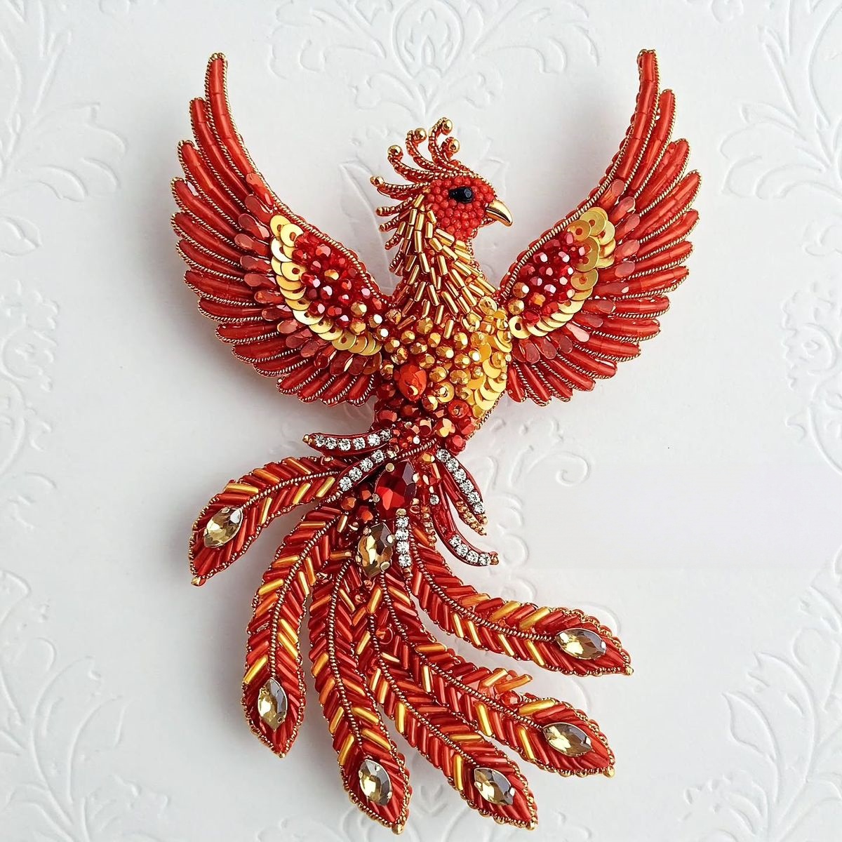 DIY Bead‑Embroidered Bird Brooch Kit | Make Your Own Sparkling Bird Themed Brooch