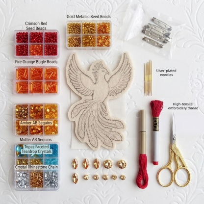 DIY Bead‑Embroidered Bird Brooch Kit | Make Your Own Sparkling Bird Themed Brooch