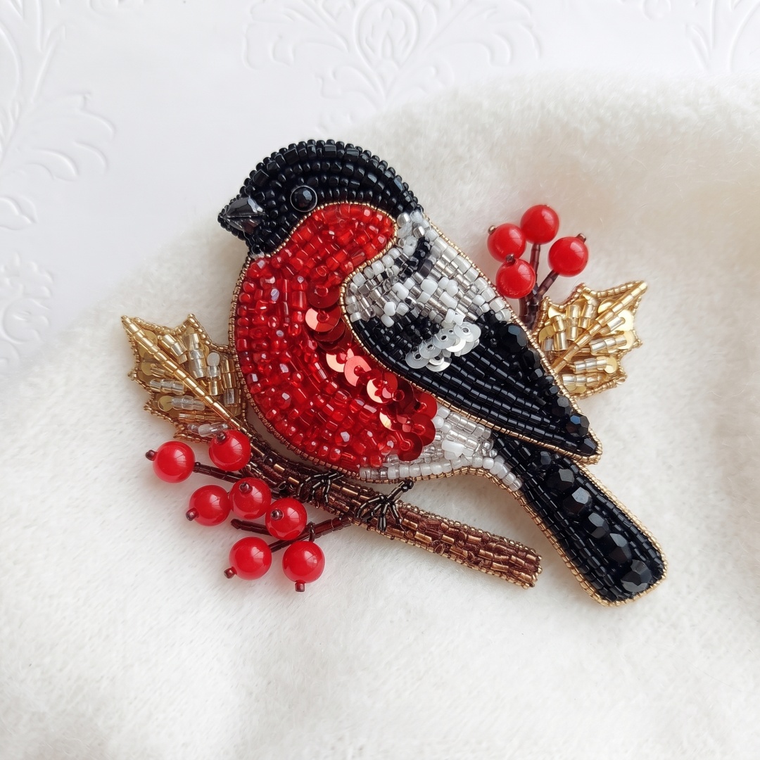 DIY Bead‑Embroidered Bird Brooch Kit | Make Your Own Sparkling Bird Themed Brooch