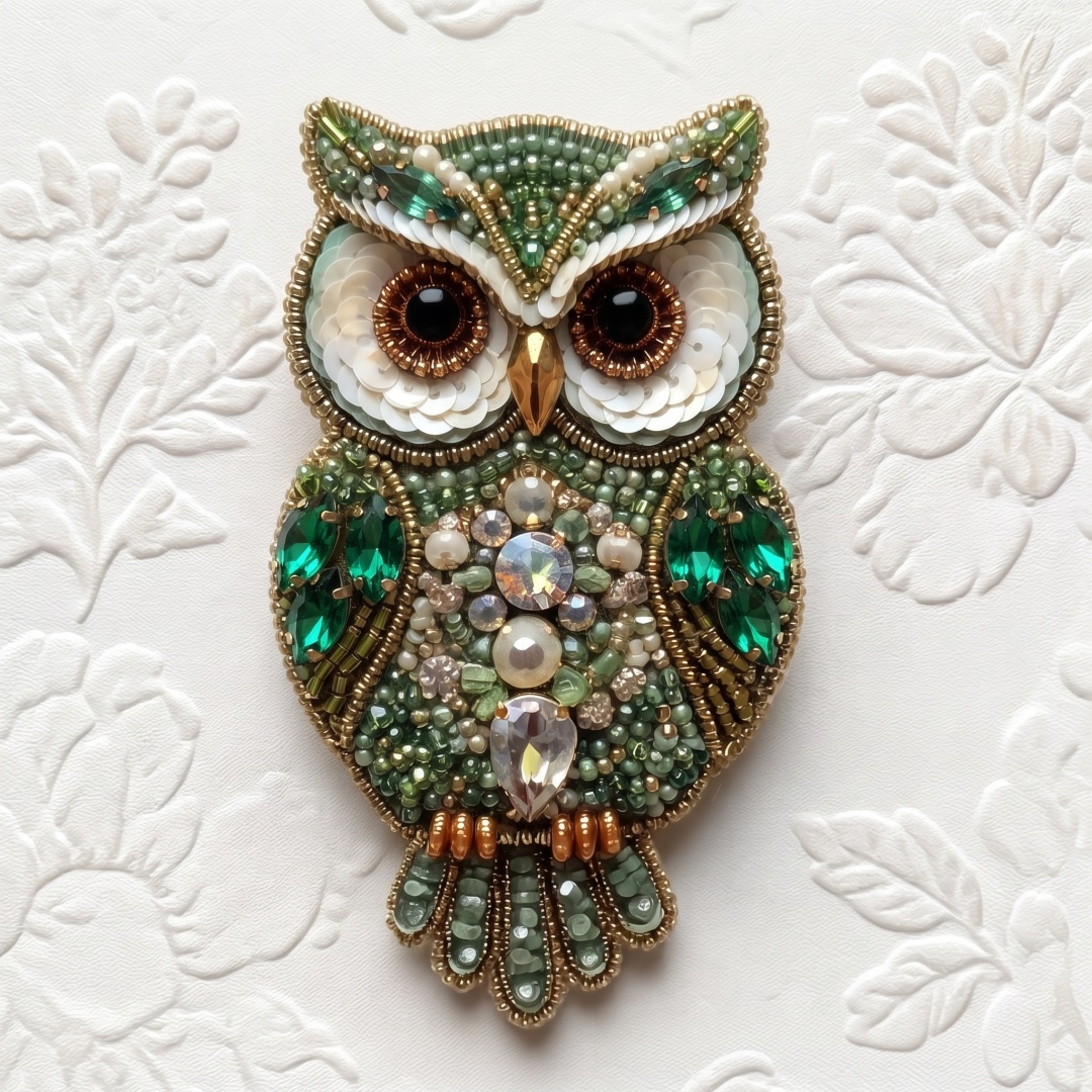 DIY Bead‑Embroidered Bird Brooch Kit | Make Your Own Sparkling Bird Themed Brooch
