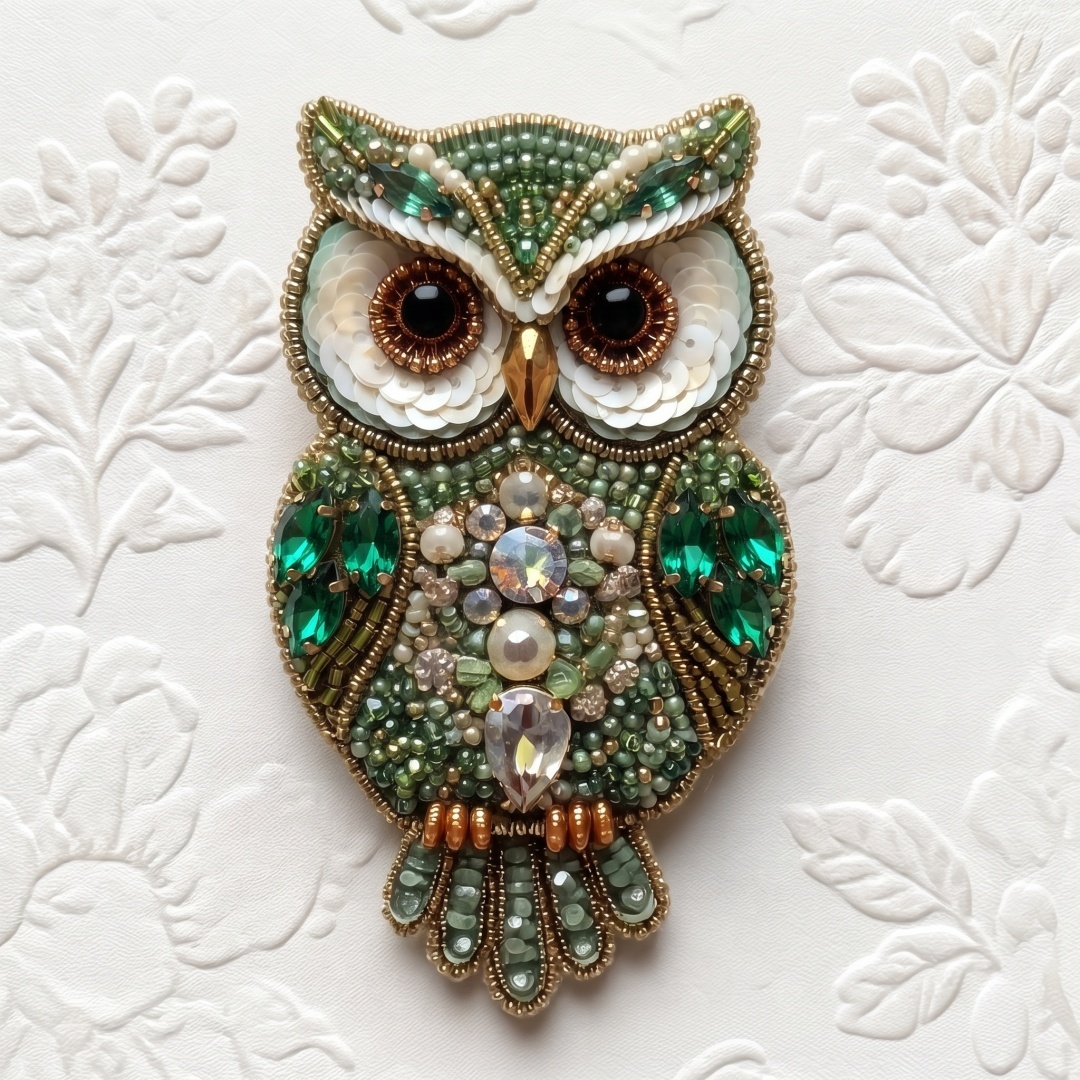 DIY Bead‑Embroidered Bird Brooch Kit | Make Your Own Sparkling Bird Themed Brooch