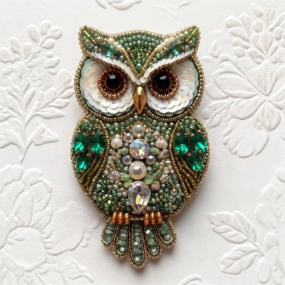 DIY Bead‑Embroidered Bird Brooch Kit | Make Your Own Sparkling Bird Themed Brooch