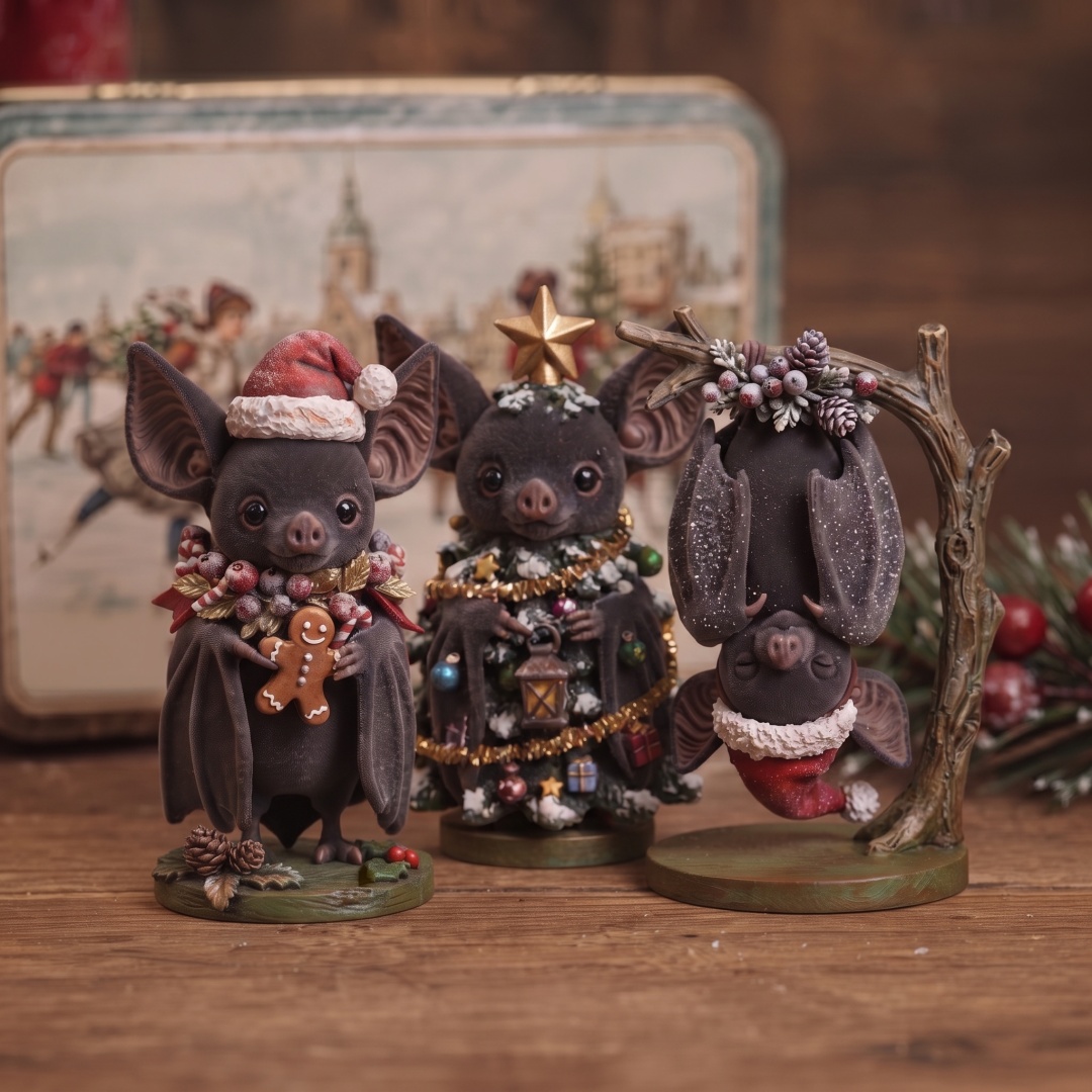Bats of Christmas Advent Calendar – 24 Cute Bat Figurine Surprises!