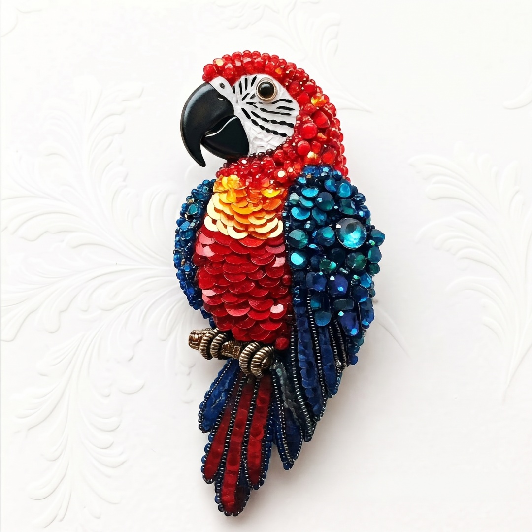 DIY Bead‑Embroidered Bird Brooch Kit | Make Your Own Sparkling Bird Themed Brooch