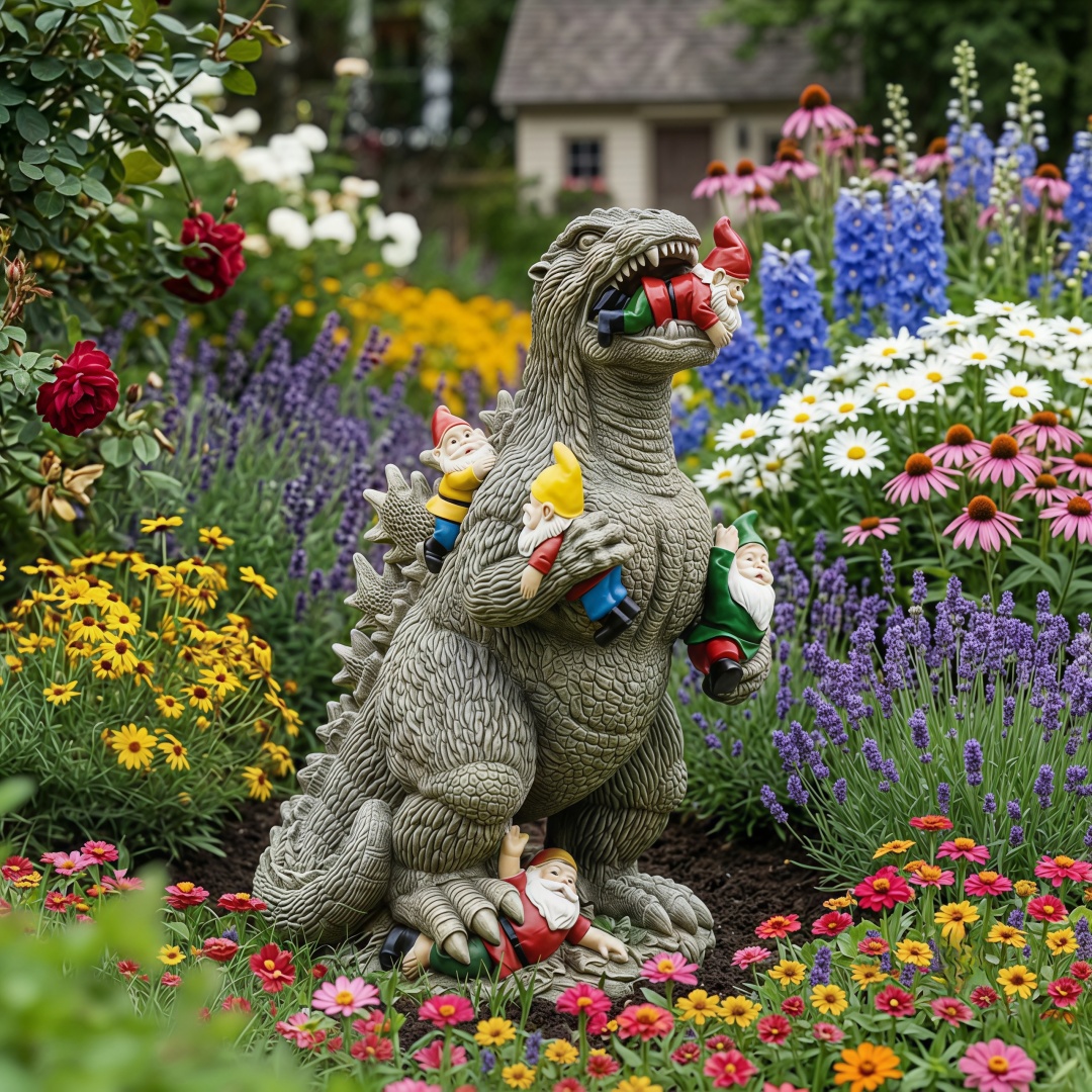 Godzilla vs. The Garden Gnomes: An Epic Lawn Battle for the Ages!