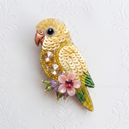 DIY Bead‑Embroidered Bird Brooch Kit | Make Your Own Sparkling Bird Themed Brooch