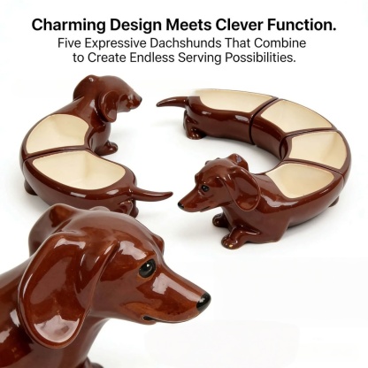 Cute Dachshund Shaped Divided Tray – For Dog Lovers & Party Hosts