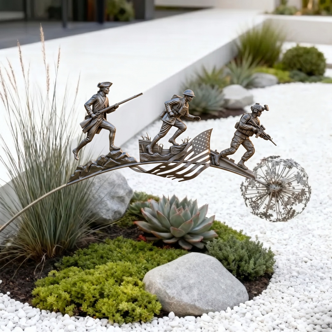 🎖️ American Military Through The Ages Garden Stake—— For Veterans & Memorial Days
