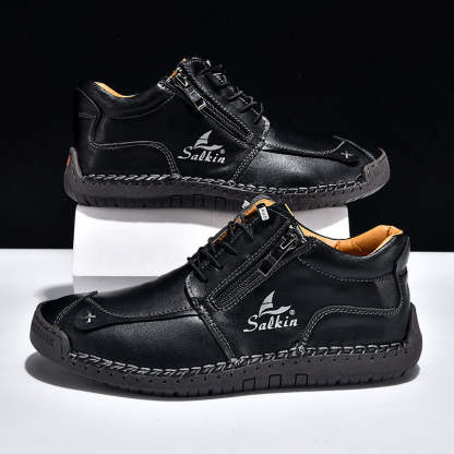 [Copy]Women's Orthopedic Casual Leather Boots - Wide Toe, Arch Support, Waterproof, Pressure Relief for Everyday & Travel