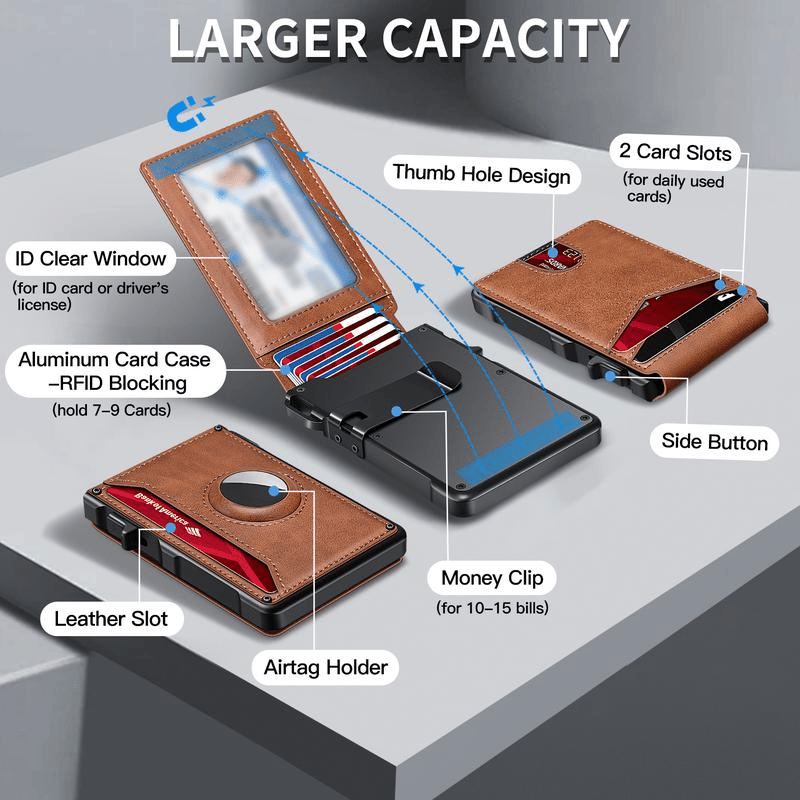 🏆#1 Bestselling🏆Men's Minimalist Bifold Wallet with AirTag Slot & RFID