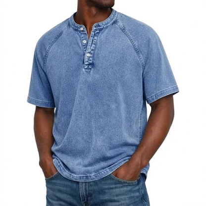 Men's casual shirt with collar and short sleeves💥