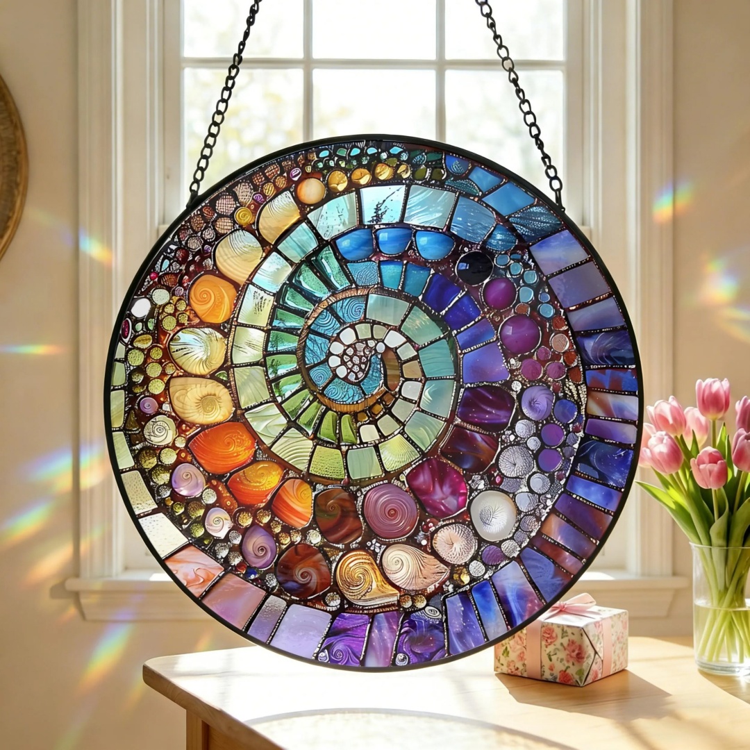 🌊 Handmade Rainbow Sea Glass Ornament Suncatcher Hanging