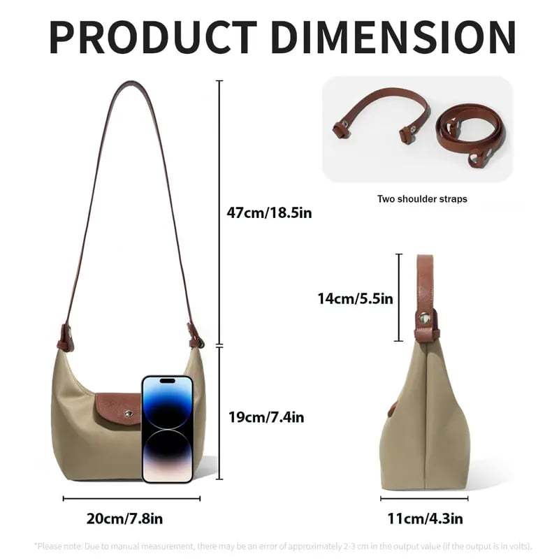 Fashion Crescent Bag Lightweight Durable Nylon Handbag with Adjustable Strap Satchel for Versatile Use in Multiple Colors Stylish Essential Companion