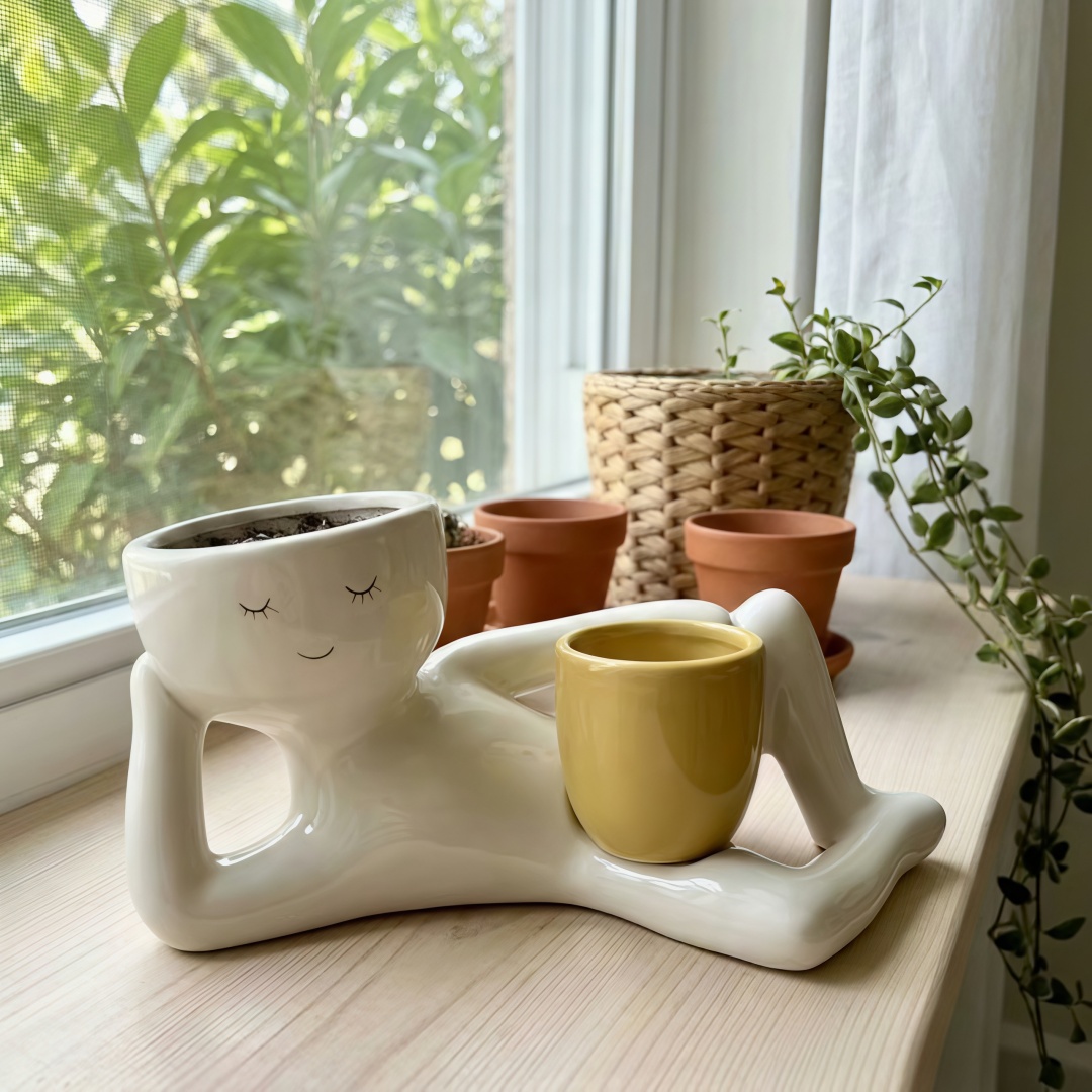 Double Plant Pot with a Funny Twist | Unique Home Plant Decor