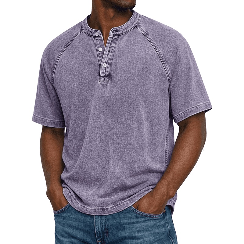 Men's casual shirt with collar and short sleeves💥