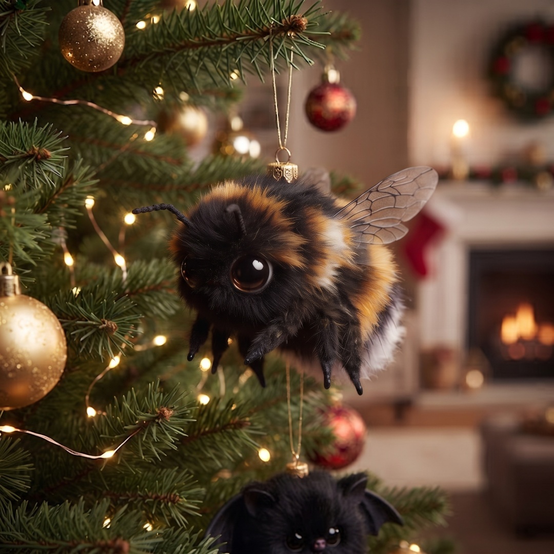 Whimsical Fluffy Creature Christmas Ornaments