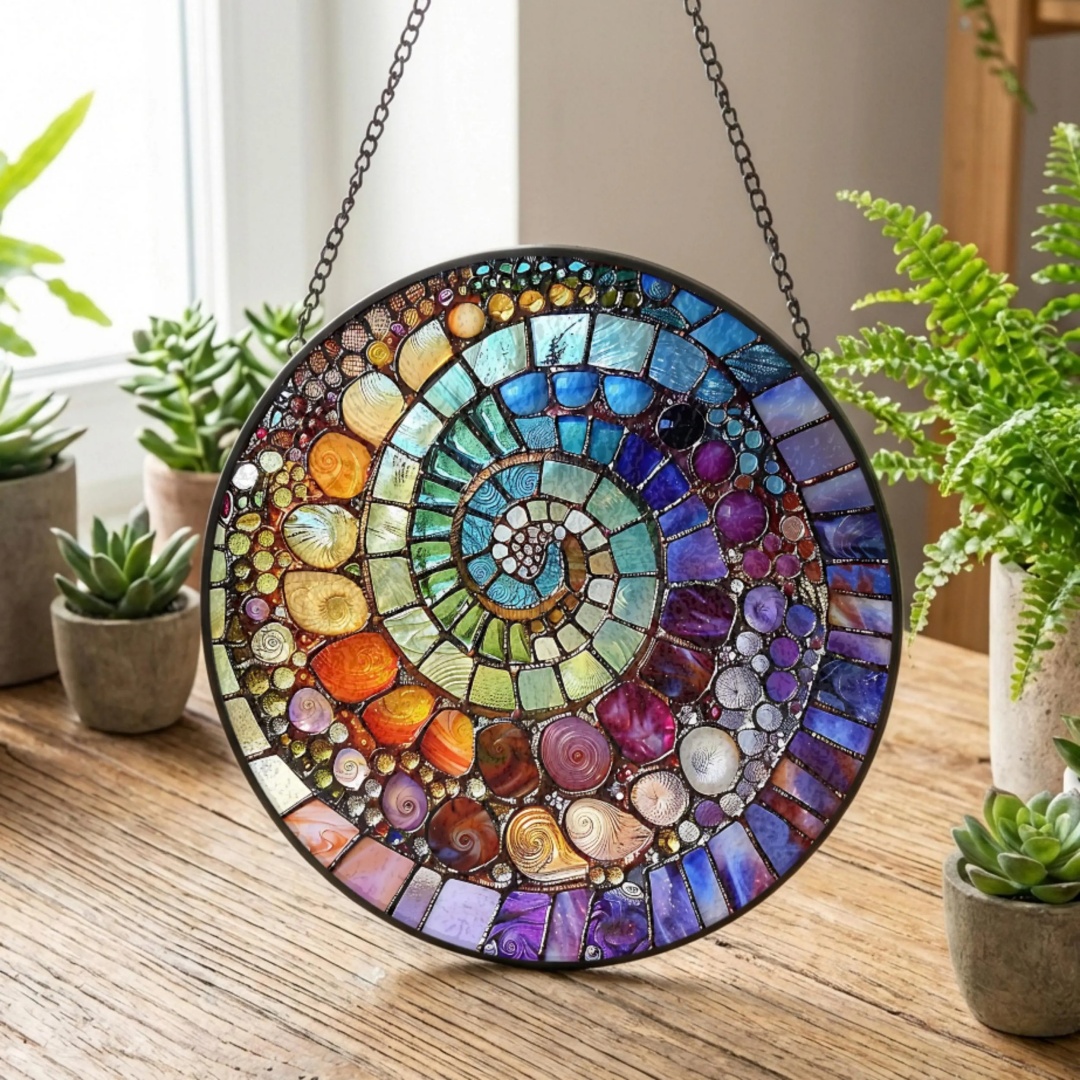 🌊 Handmade Rainbow Sea Glass Ornament Suncatcher Hanging