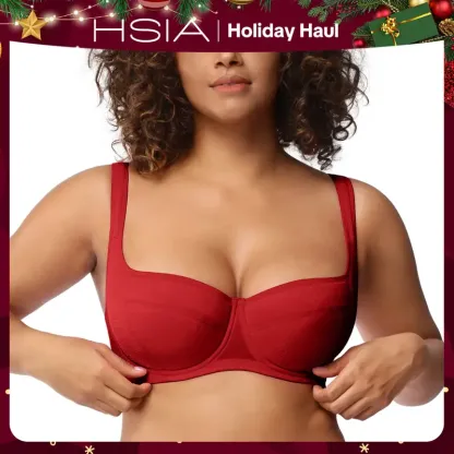 HSIA Starry Night Lightly Lined Lightly Padded Demi Plus Size Balconette Bra