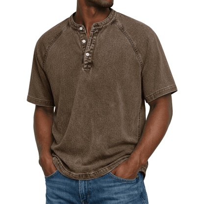 Men's casual shirt with collar and short sleeves💥