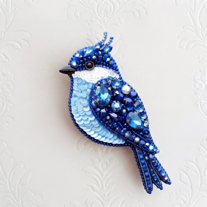 DIY Bead‑Embroidered Bird Brooch Kit | Make Your Own Sparkling Bird Themed Brooch