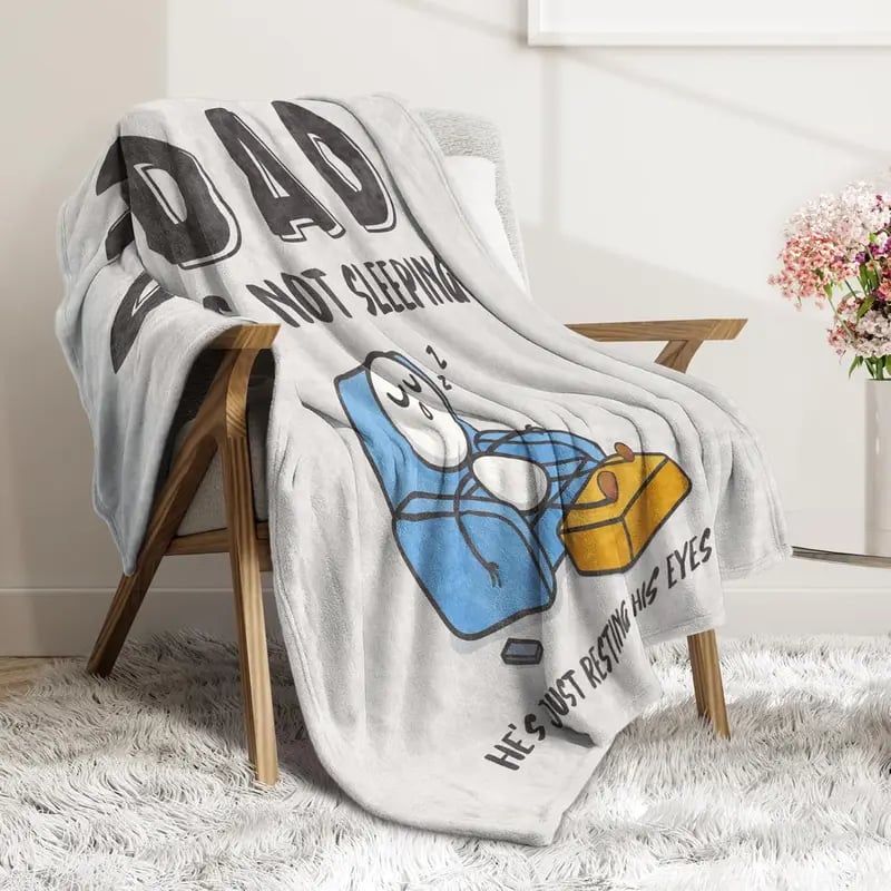 🔥Father’s Day 49% Off🔥Dad Is Not Sleeping Funny Flannel Blanket