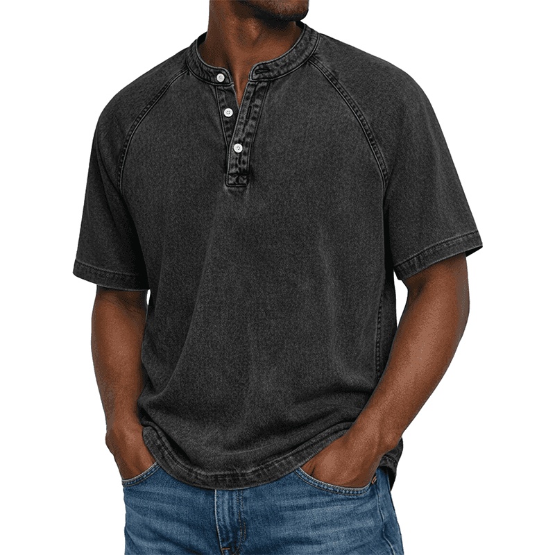 Men's casual shirt with collar and short sleeves💥