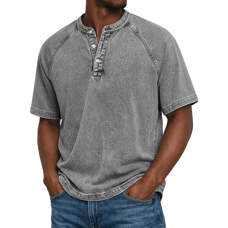 Men's casual shirt with collar and short sleeves💥