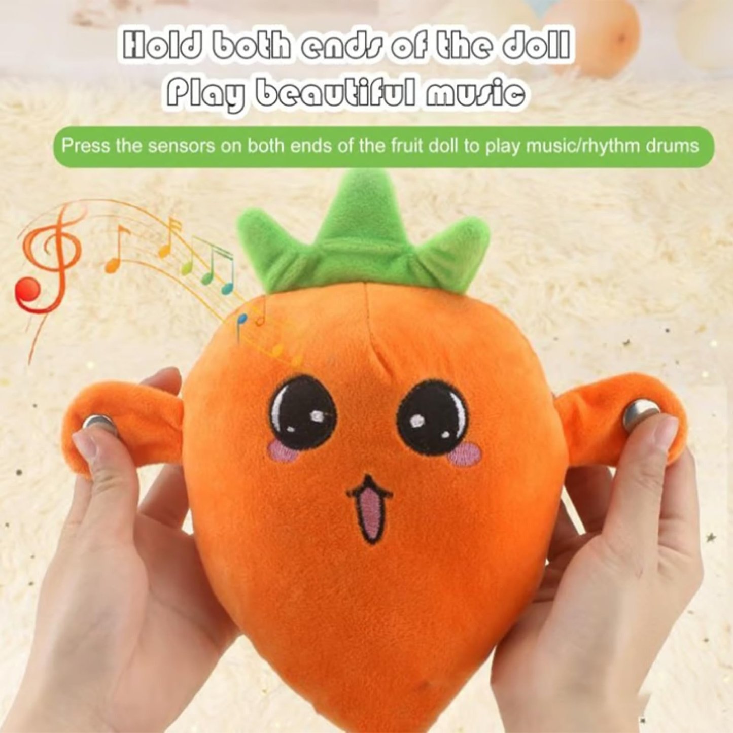 🎁Interactive Singing Plush Toy Set – Funny Talking Fruit Friends 🍌🍓🥕