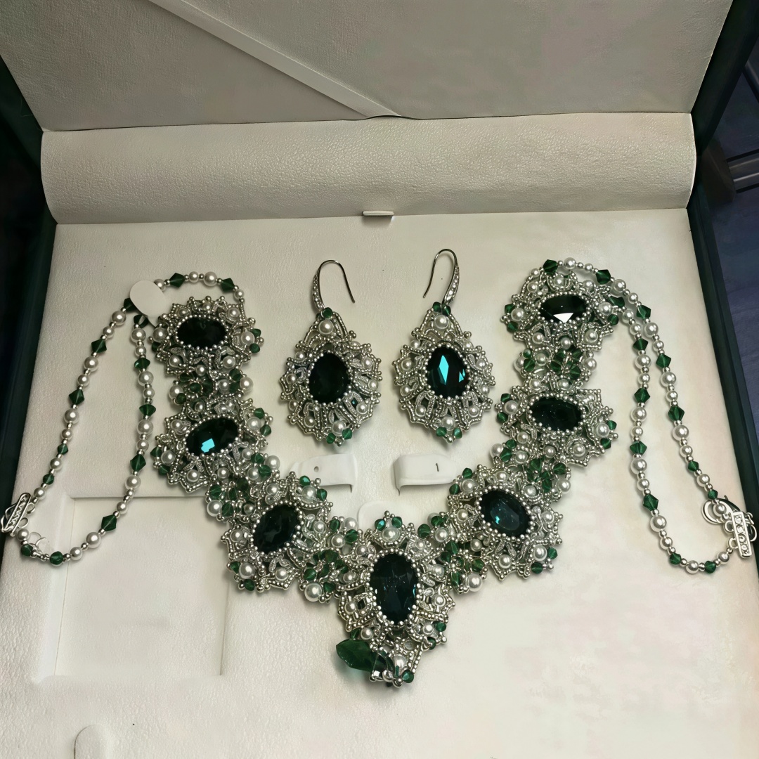 💎Vintage Pink Crystal Pearl Beaded Necklace DIY Kit | Handmade Statement Jewelry