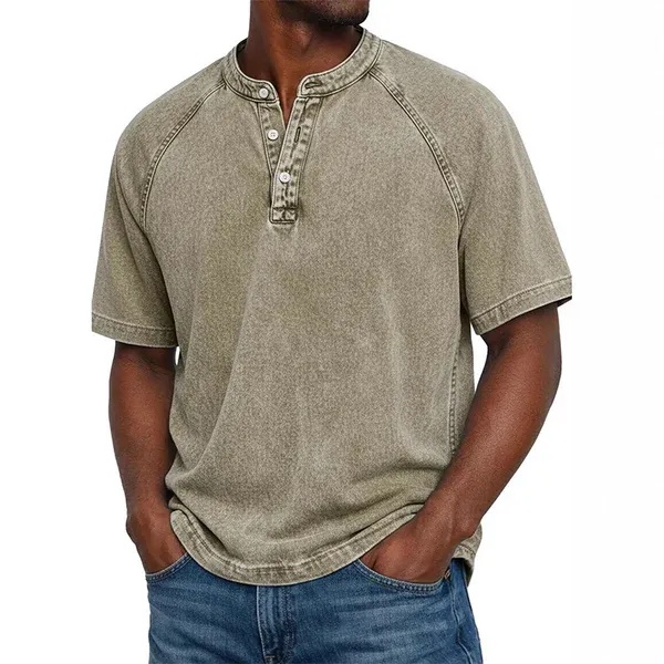 Men's casual shirt with collar and short sleeves💥