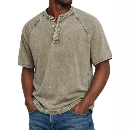 Men's casual shirt with collar and short sleeves💥