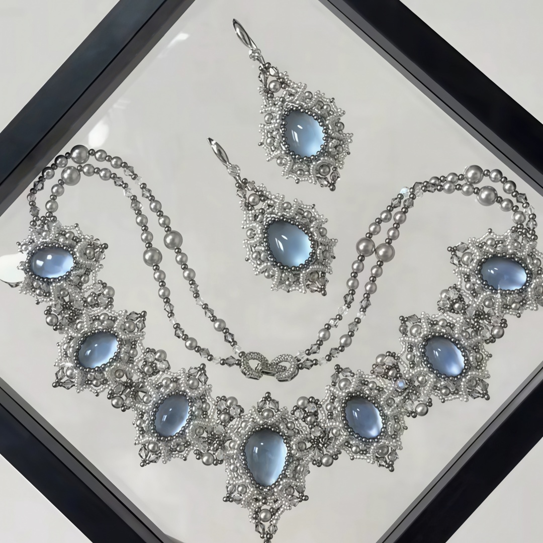 💎Vintage Pink Crystal Pearl Beaded Necklace DIY Kit | Handmade Statement Jewelry