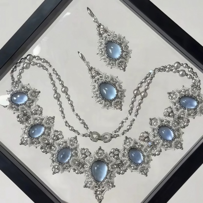 💎Vintage Pink Crystal Pearl Beaded Necklace DIY Kit | Handmade Statement Jewelry